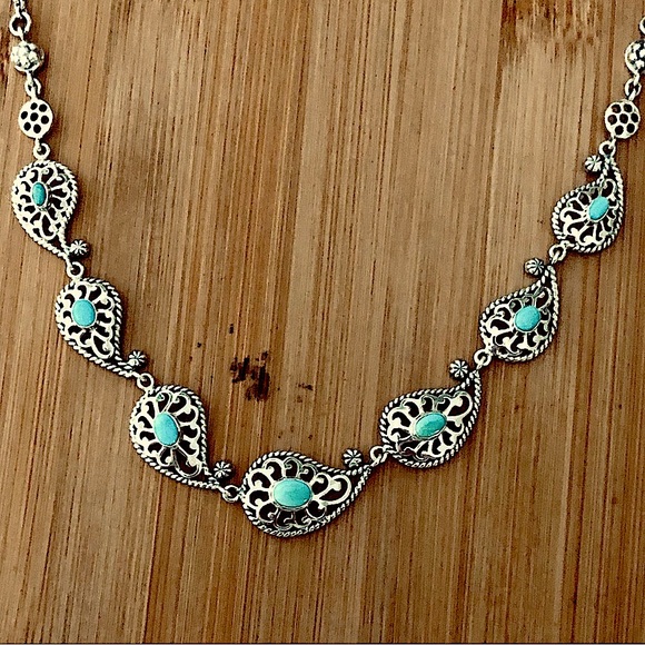 $87  Doug Paulus Estate Necklace Southwest Design  Sterling  Marked dp 925 India - Picture 3 of 6